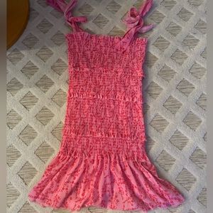 Pink ruffle preppy dress size xs